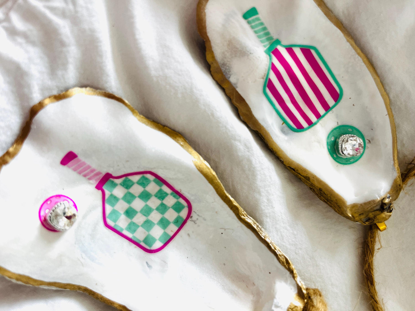 Pickleball Oyster Shell Ornament