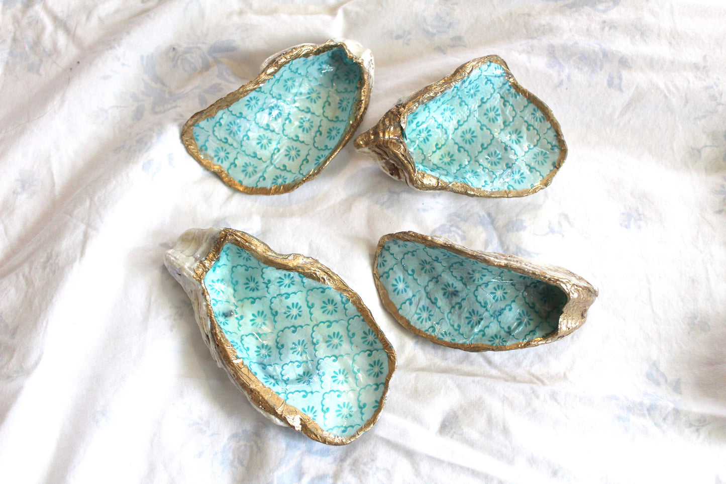 Serenity Blue Oyster Shell Jewelry & Trinket Dish