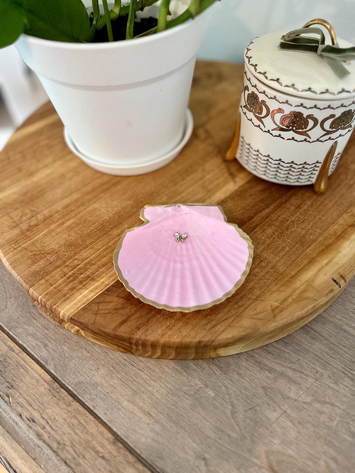 Butterfly Pink Shell Jewelry & Trinket Dish