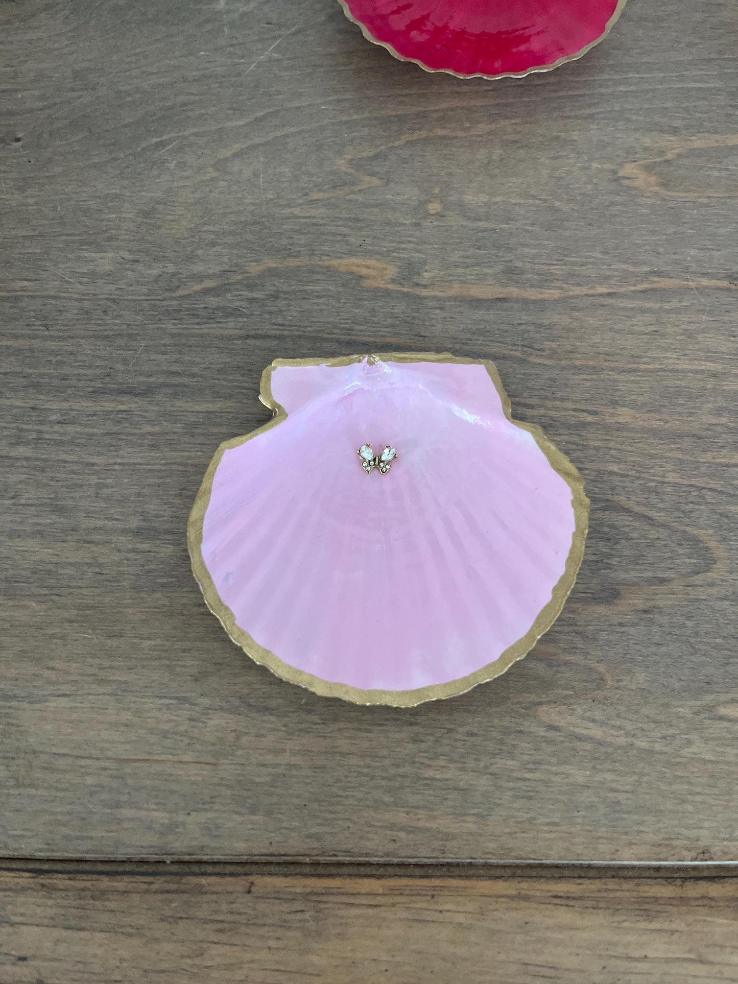 Butterfly Pink Shell Jewelry & Trinket Dish