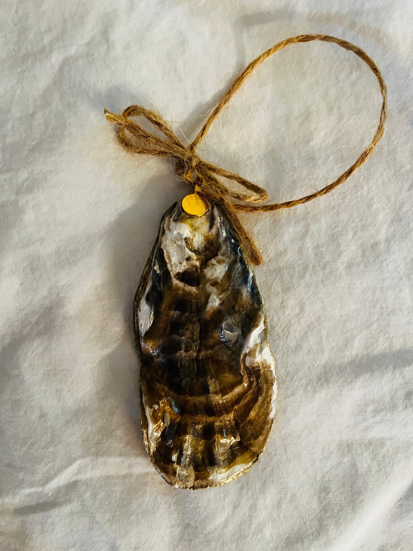 Pink Wildflower Oyster Shell Ornament