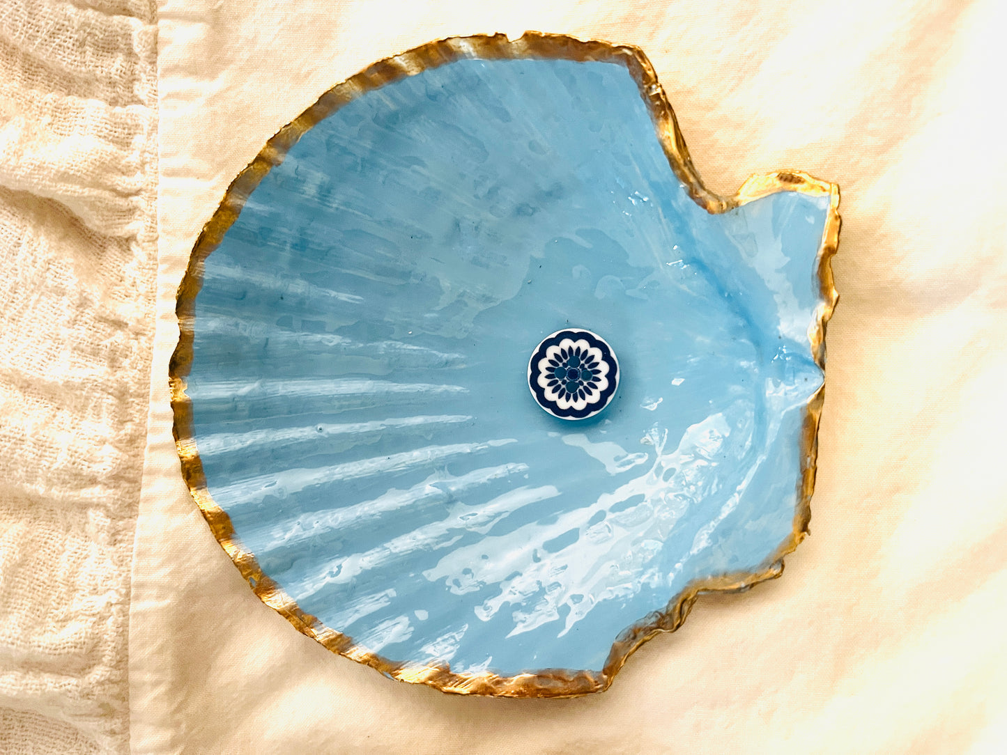 Blue Button Shell Trio
