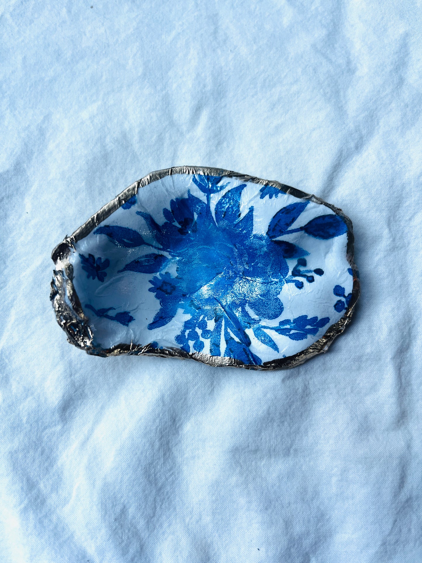 Blue & White Floral Jewelry/Trinket Dish