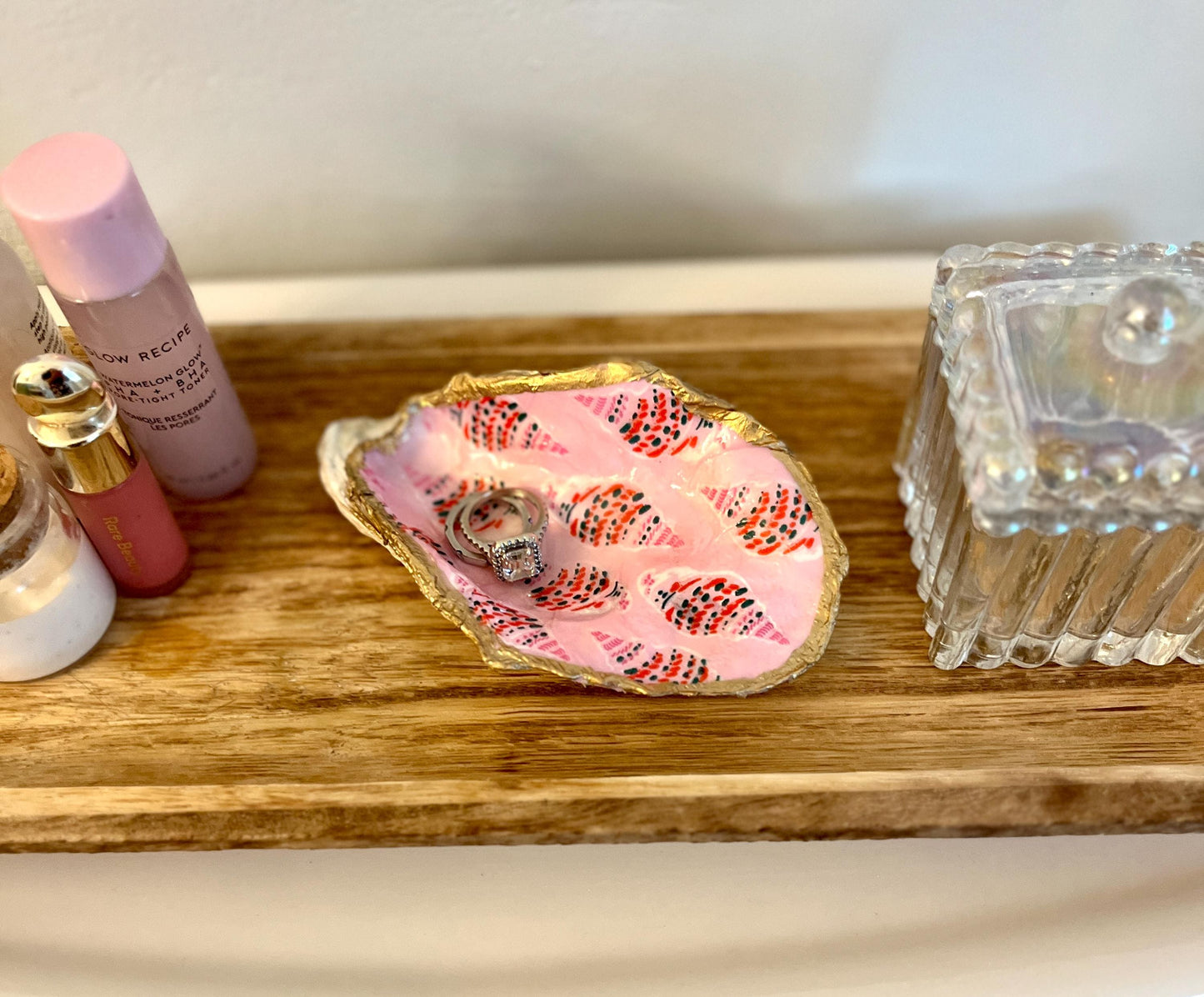 Dainty Pink Oyster Shell Jewelry & Trinket Dish