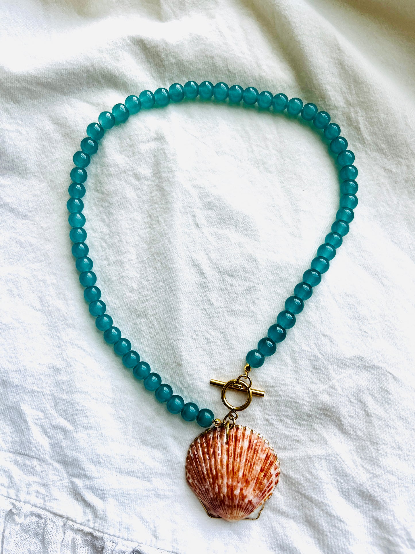 Sanibel Collection: Glass beaded Shell Necklace