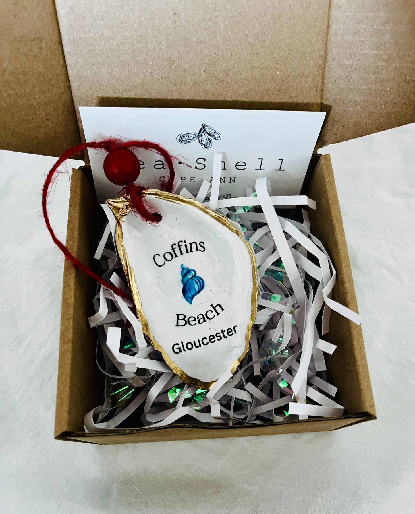 Favorite Beach Oyster Shell Ornament