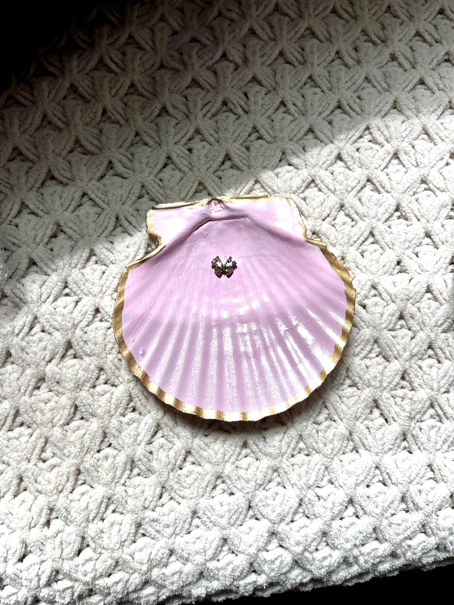 Butterfly Pink Shell Jewelry & Trinket Dish