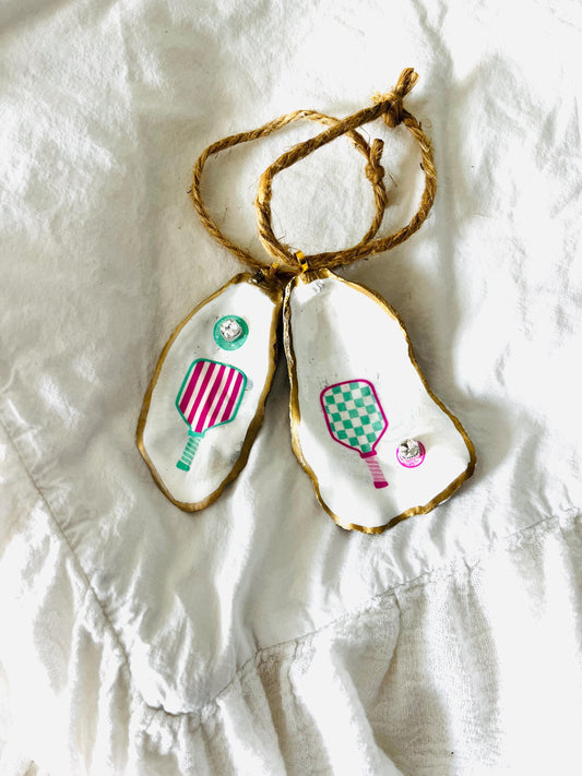 Pickleball Oyster Shell Ornament