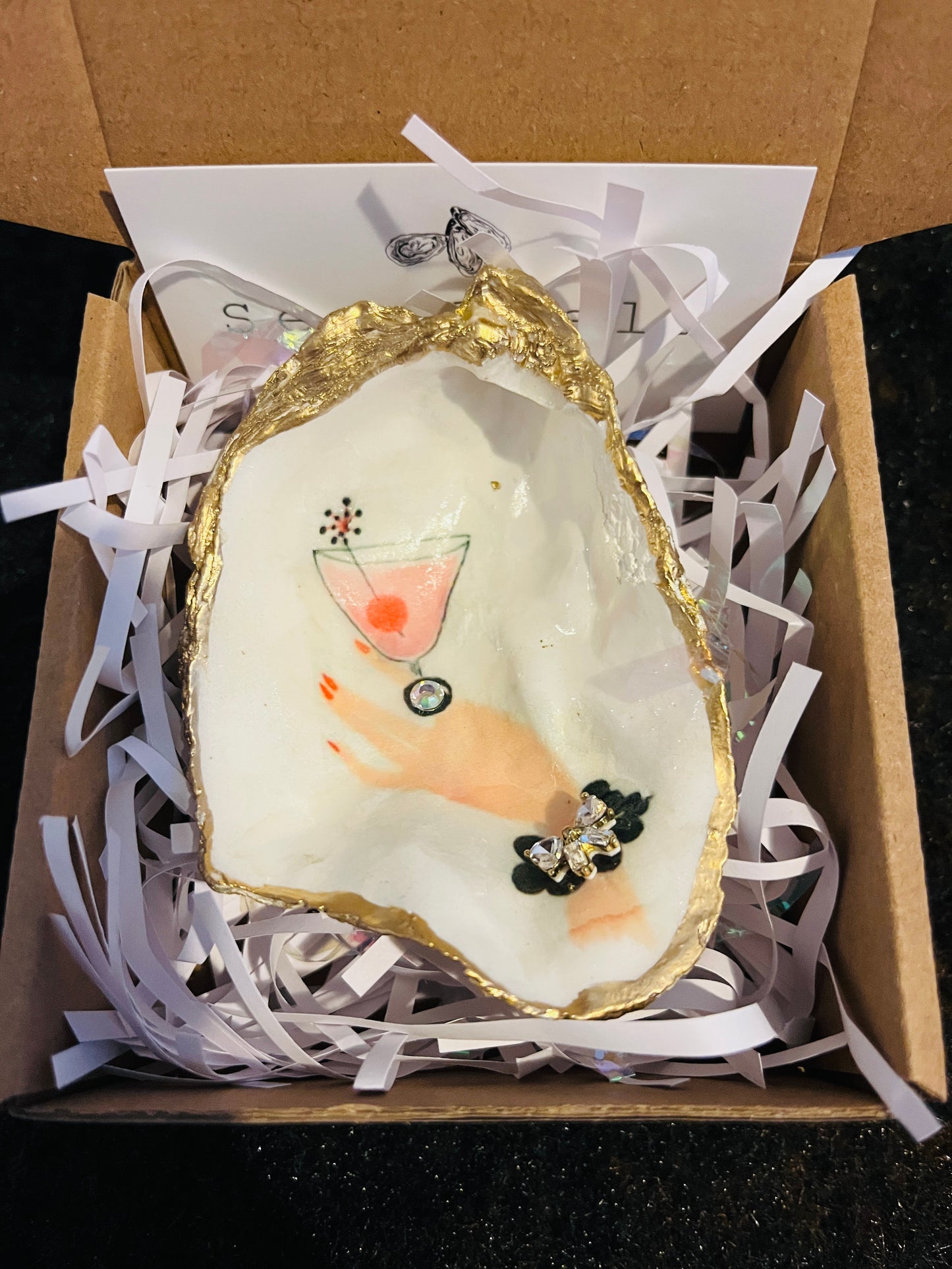 Martini jeweled Trinket dish or Ornament