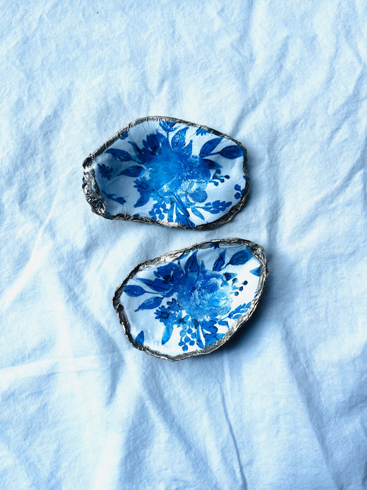 Blue & White Floral Jewelry/Trinket Dish