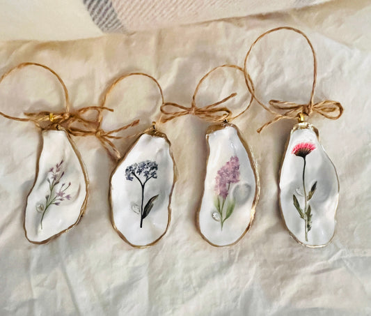 Wildflower Oyster Shell Ornaments