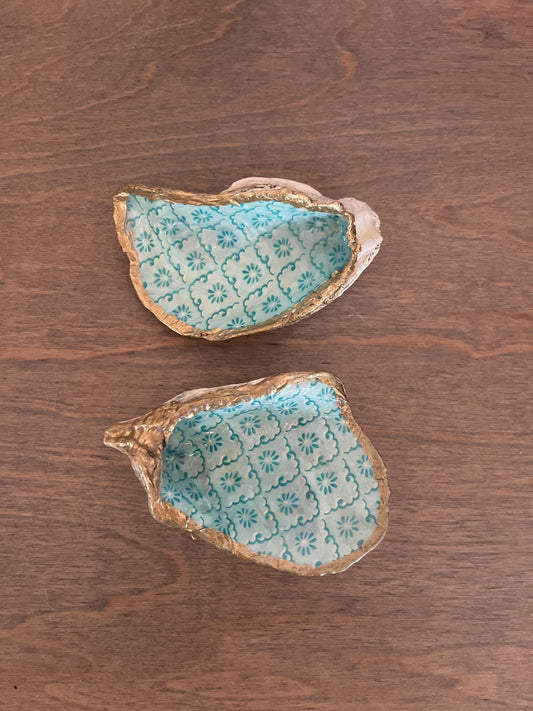 Serenity Blue Oyster Shell Jewelry & Trinket Dish