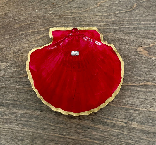Vibrant Pink Gem Shell: Coastal Jewelry & Trinket Dish