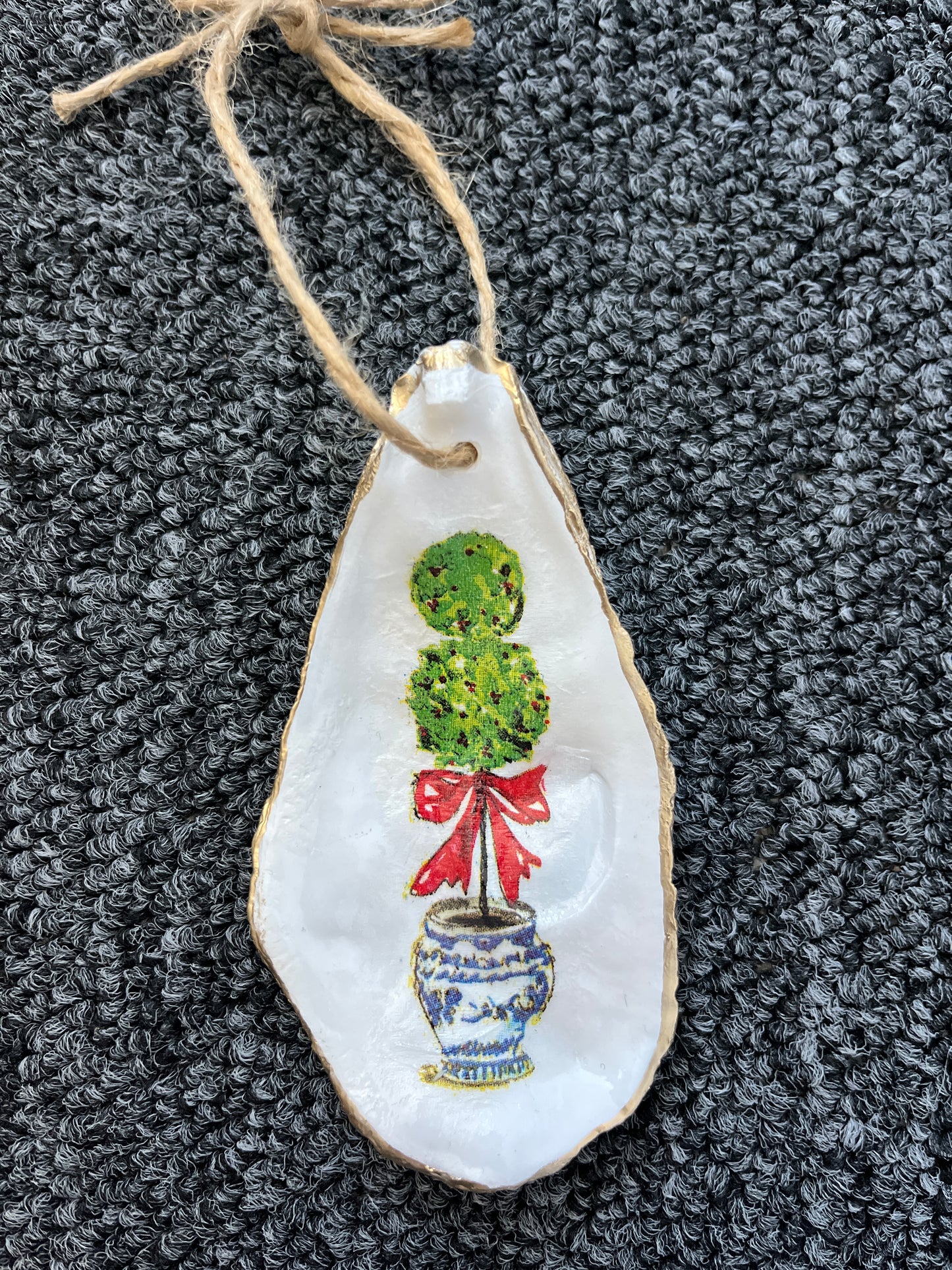 Christmas oyster shell ornaments