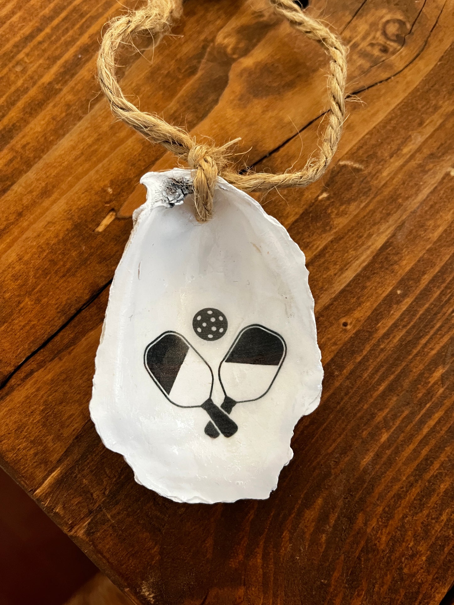 Pickleball Oyster Shell Ornament