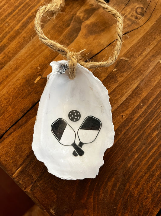 Pickleball Oyster Shell Ornament