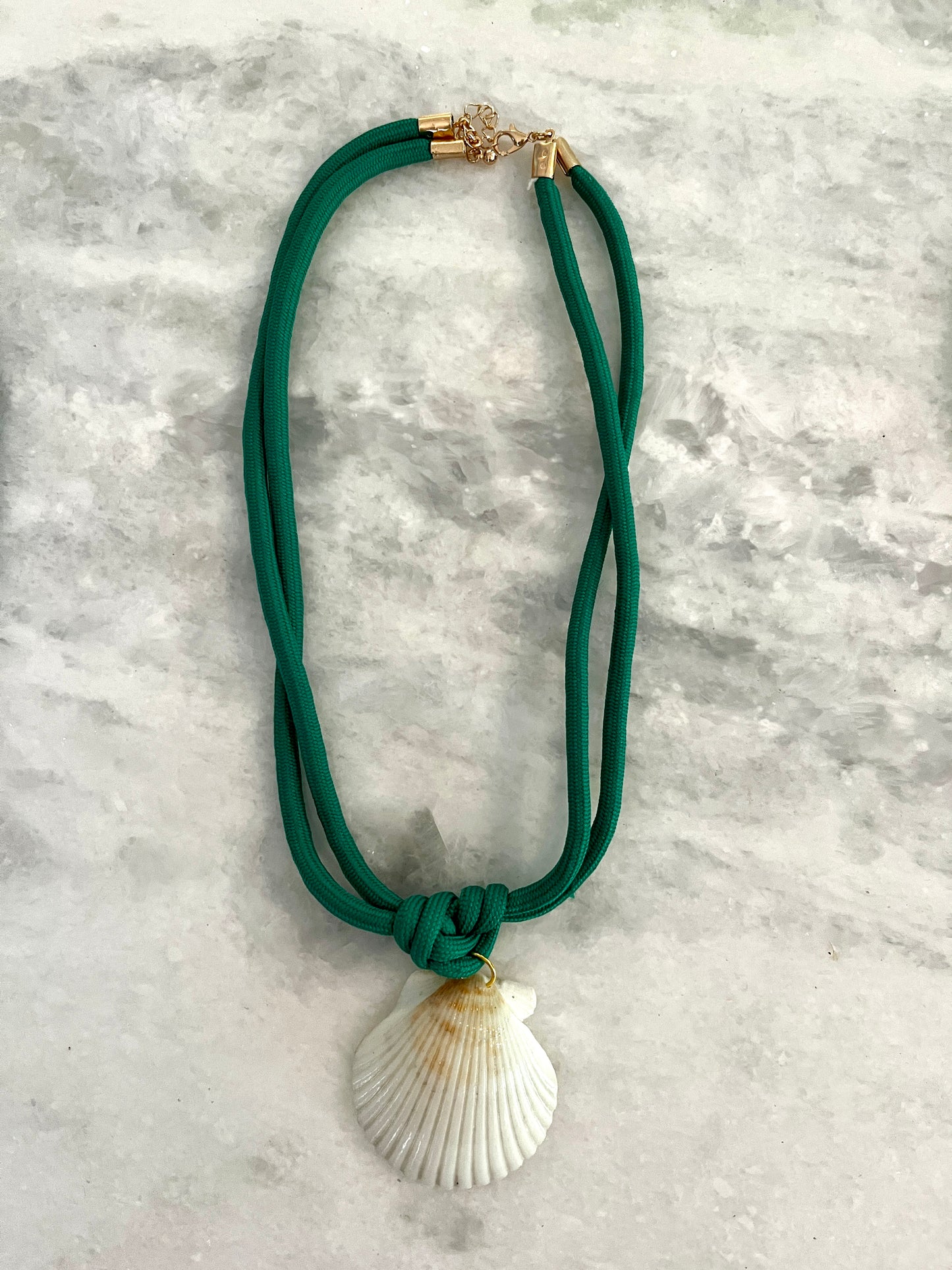 Sanibel Collection: Green Knotted Shell Necklace