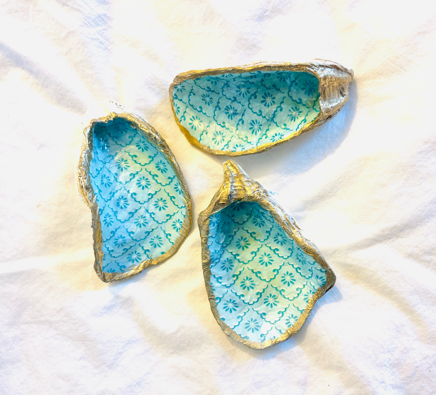Serenity Blue Oyster Shell Jewelry & Trinket Dish