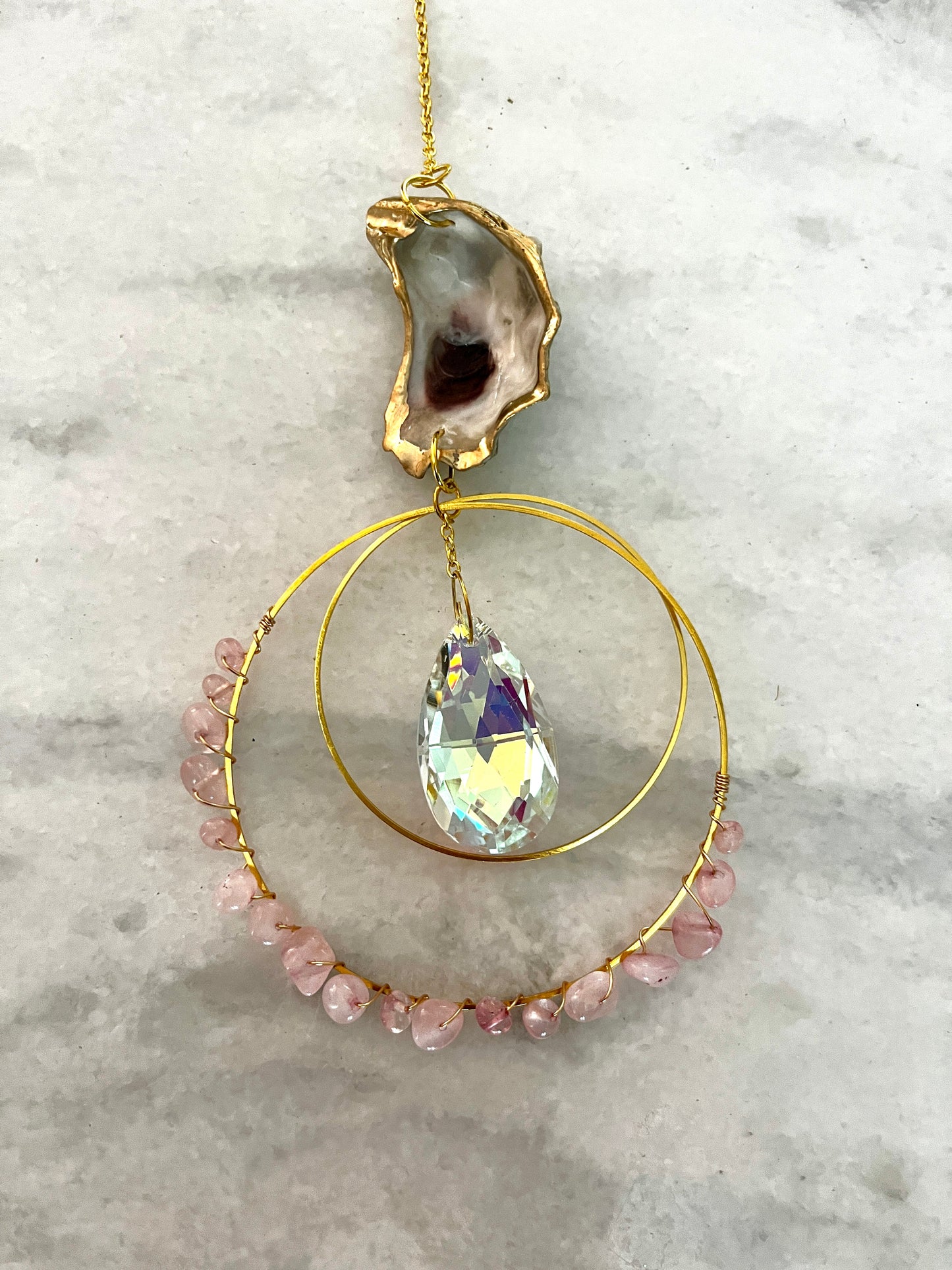Handmade coastal shell suncatchers
