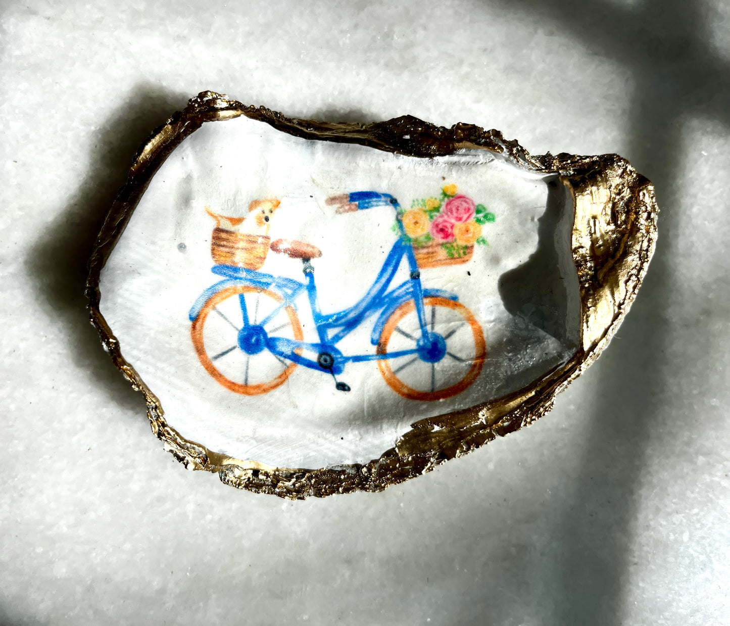 Bicycle Oyster Shell Jewelry/Trinket Dish