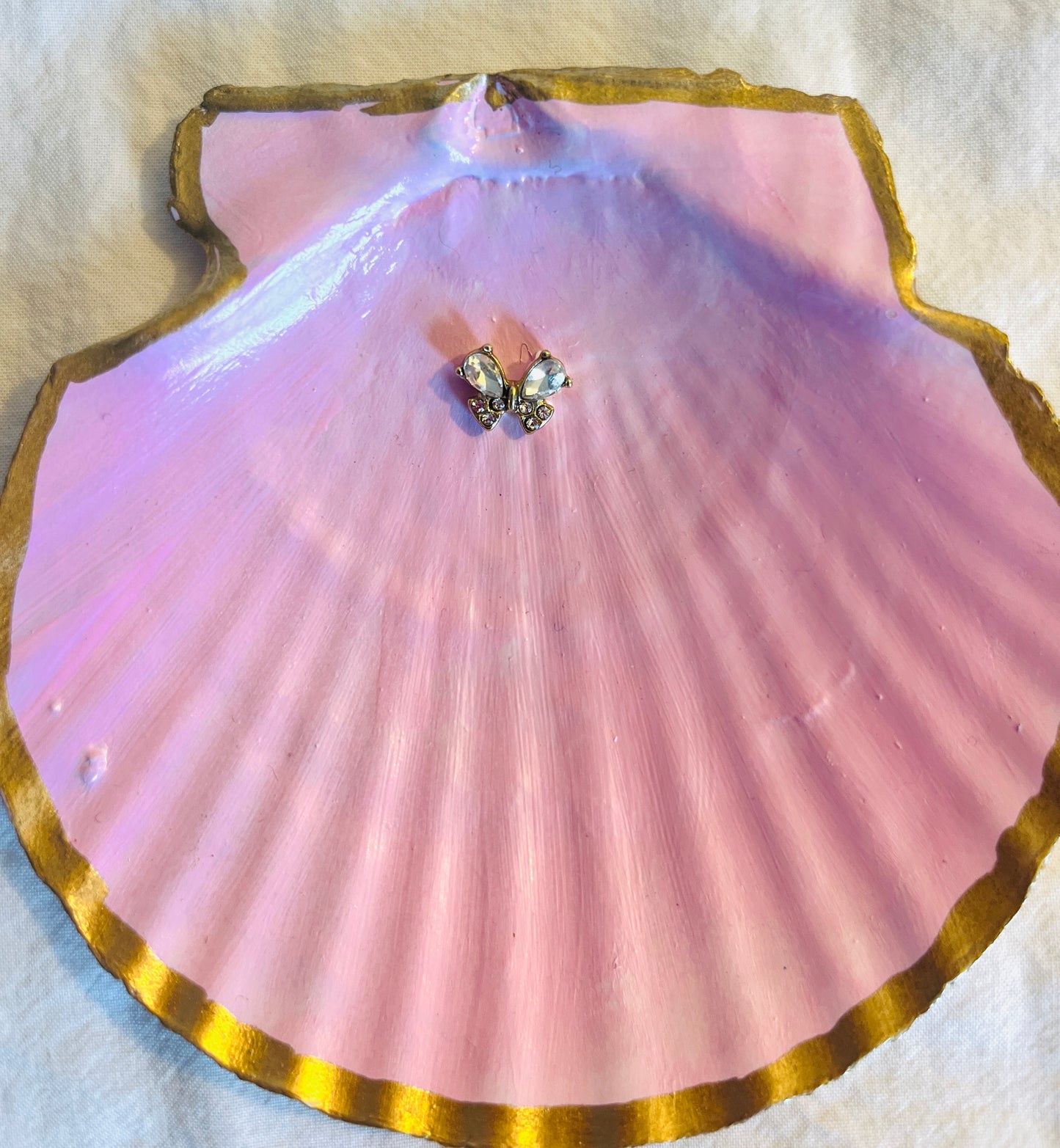 Butterfly Pink Shell Jewelry & Trinket Dish