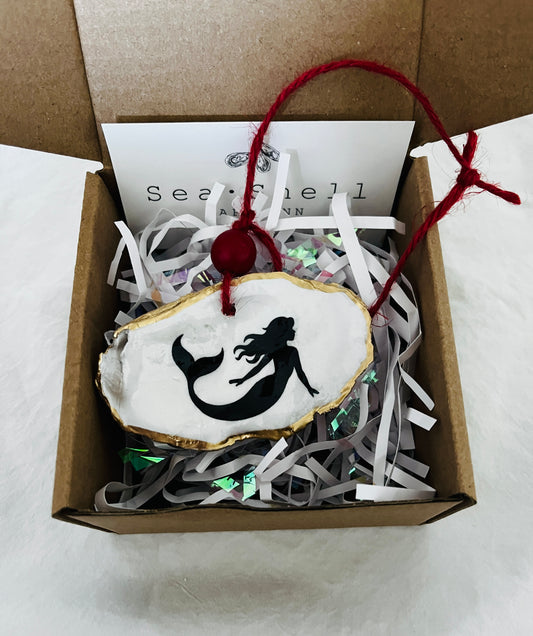 Mermaid oyster shell ornament