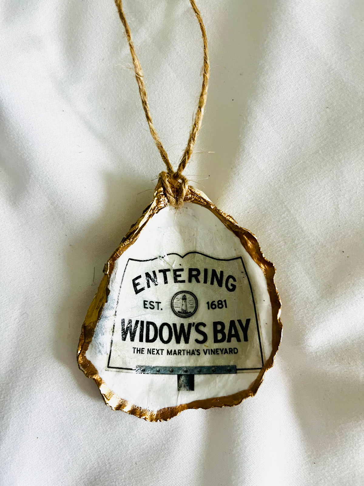 Widow’s Bay Oyster Shell Ornament | Handmade on Cape Ann