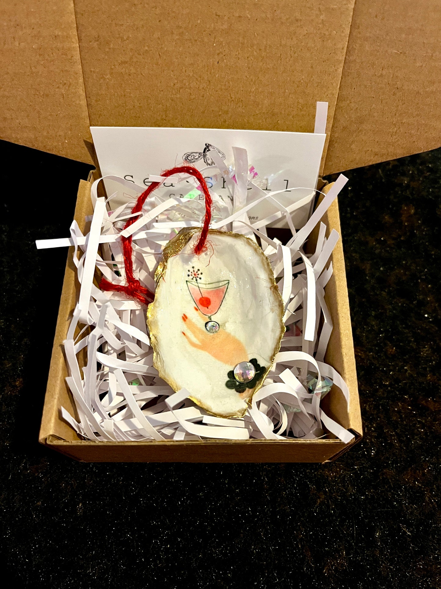 Martini jeweled Trinket dish or Ornament