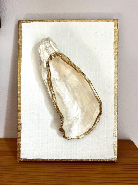 Elegant Hand-Painted Oyster on Canvas
