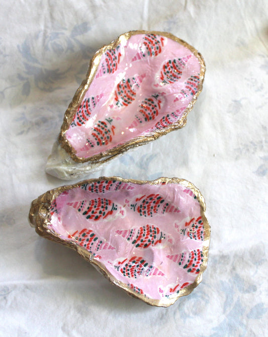 Dainty Pink Oyster Shell Jewelry & Trinket Dish