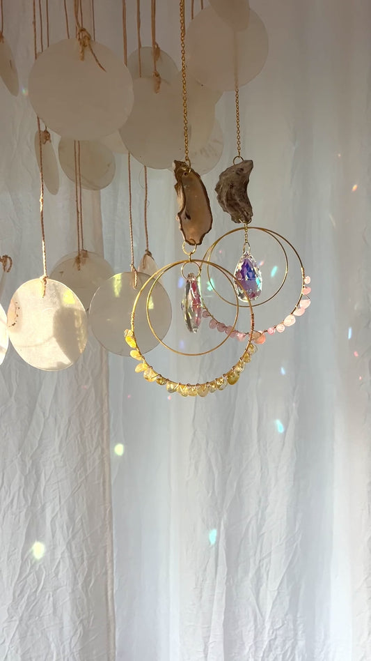Handmade coastal shell suncatchers